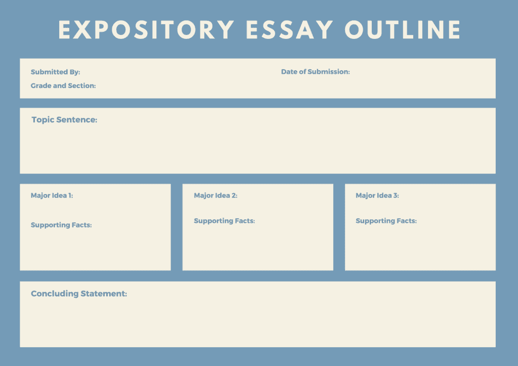 expository essays | BlueandCreamSimpleExpositoryGraphicOrganizer | How to Write Excellent Expository Essays | literacyideas.com