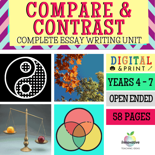 compare and contrast | compare and contrast essays | Teaching Compare and Contrast | literacyideas.com